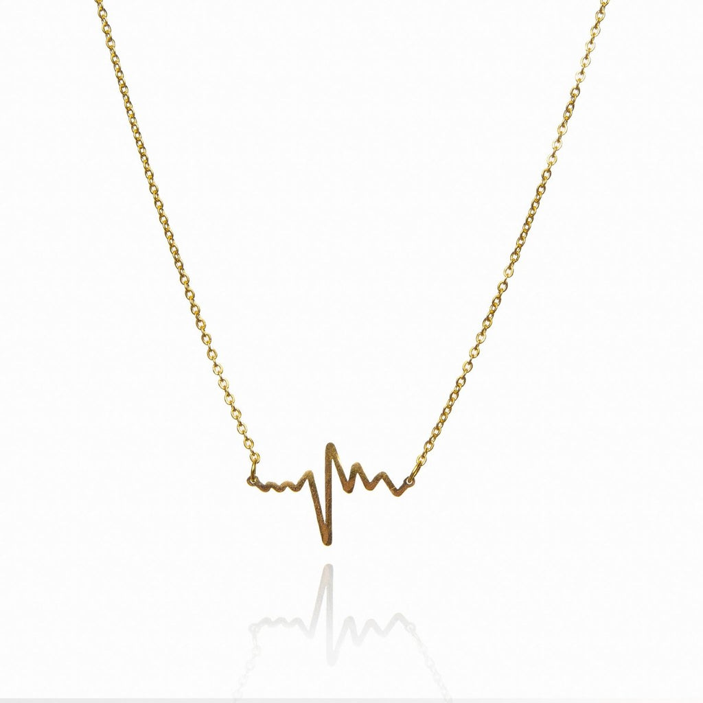 Life Beats Pendant Necklace Plated in 18K Gold