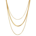 Celina Necklace Trio Layers Mesh Plated in 18K Gold