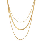 Celina Necklace Trio Layers Mesh Plated in 18K Gold