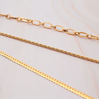 Thin 2mm Bahian Chain Necklace Plated in 18k Gold