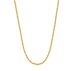 Thin 2mm Bahian Chain Necklace Plated in 18k Gold
