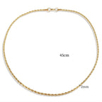 Thin 2mm Bahian Chain Necklace Plated in 18k Gold