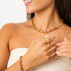 Chunky Link Necklace Plated in 18k Gold