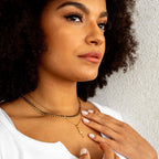 Energy Pendant Lightning Necklace Plated in 18K Gold