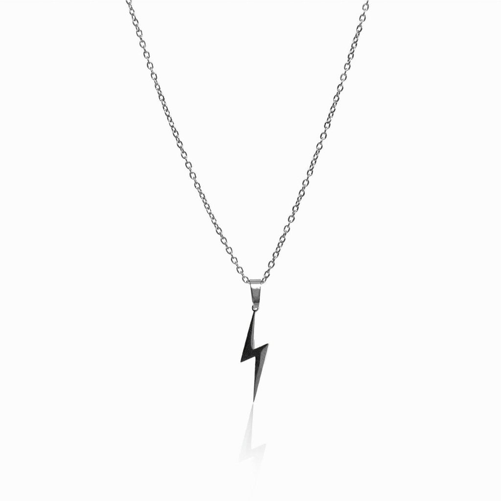 Lightning Pendant Energy Necklace - Silver