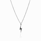 Lightning Pendant Energy Necklace - Silver