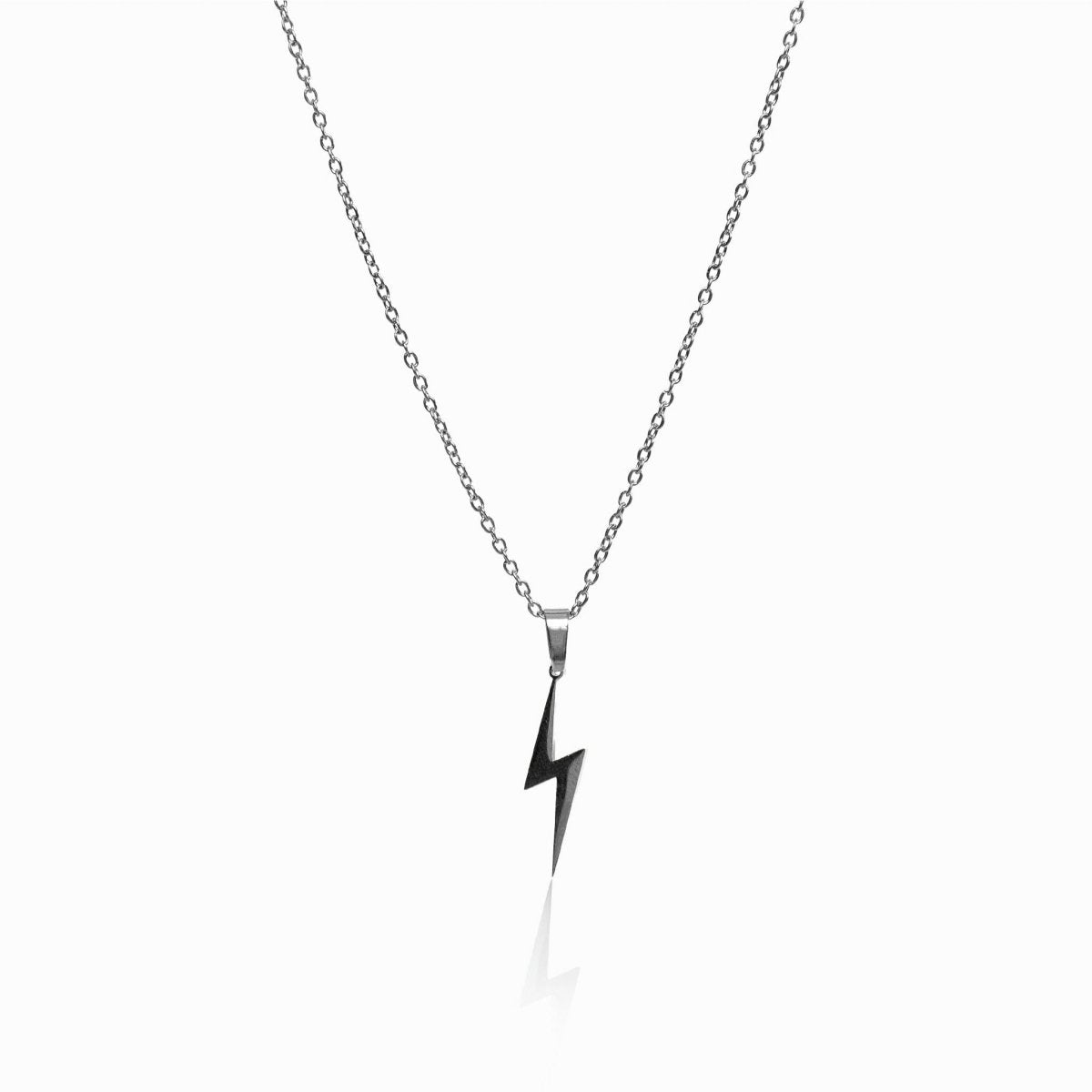 Lightning Pendant Energy Necklace - Silver