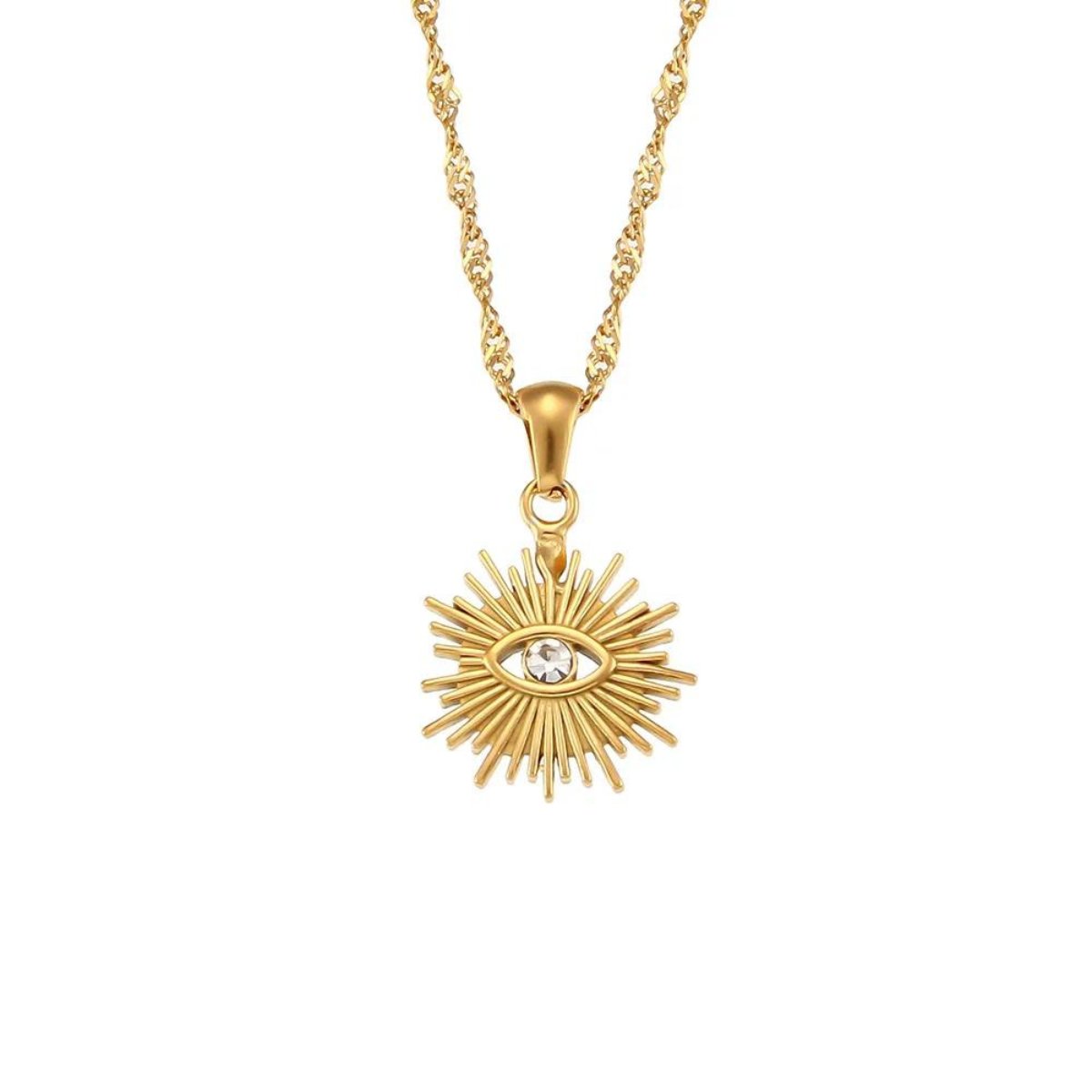Gold-Plated Eye Necklace 18K