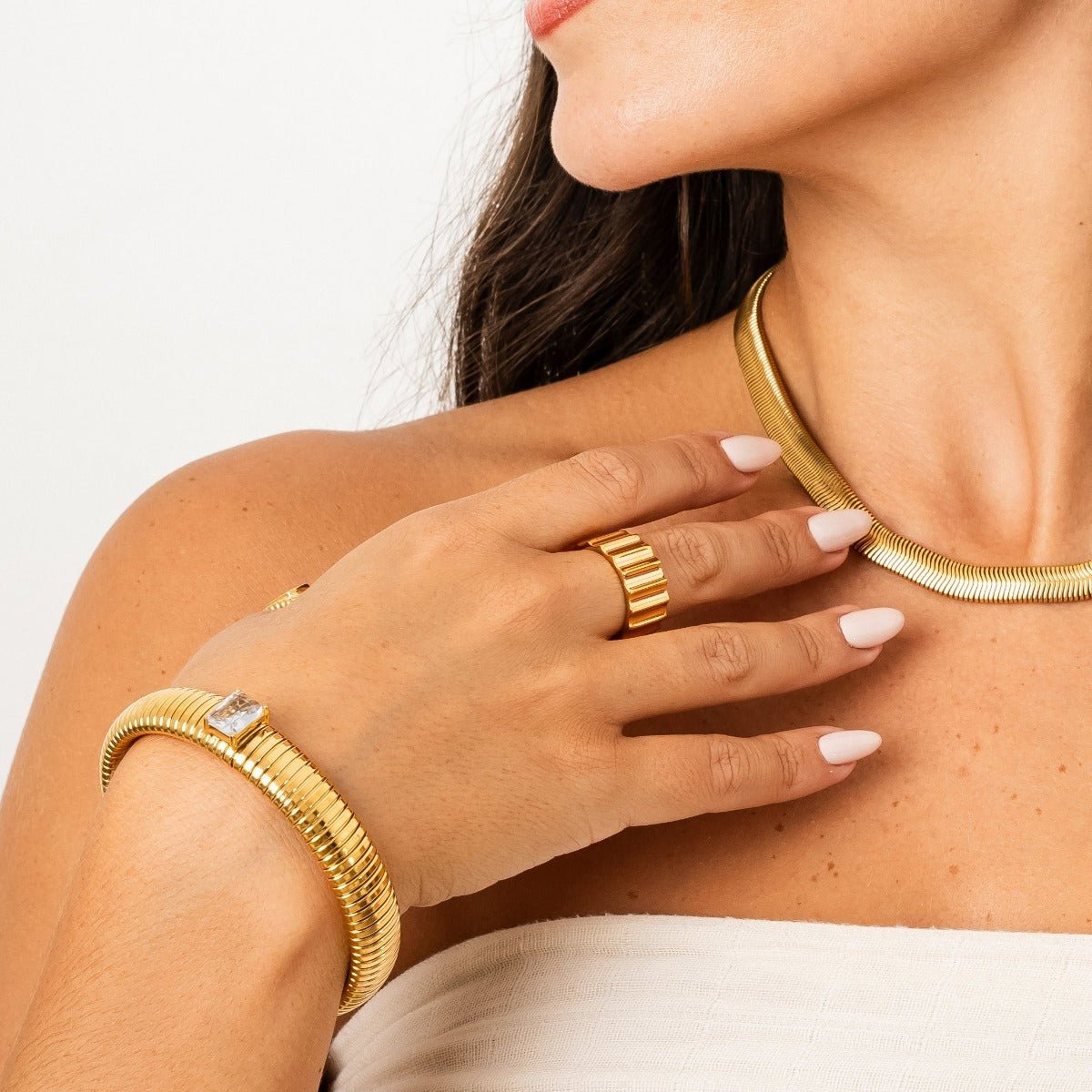 Gaia Choker Necklace Gold Plated 18k