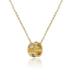 Rotating Necklace with Roman Numerals Plated in 18K Gold