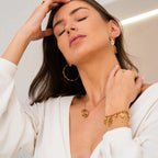 Rotating Necklace with Roman Numerals Plated in 18K Gold