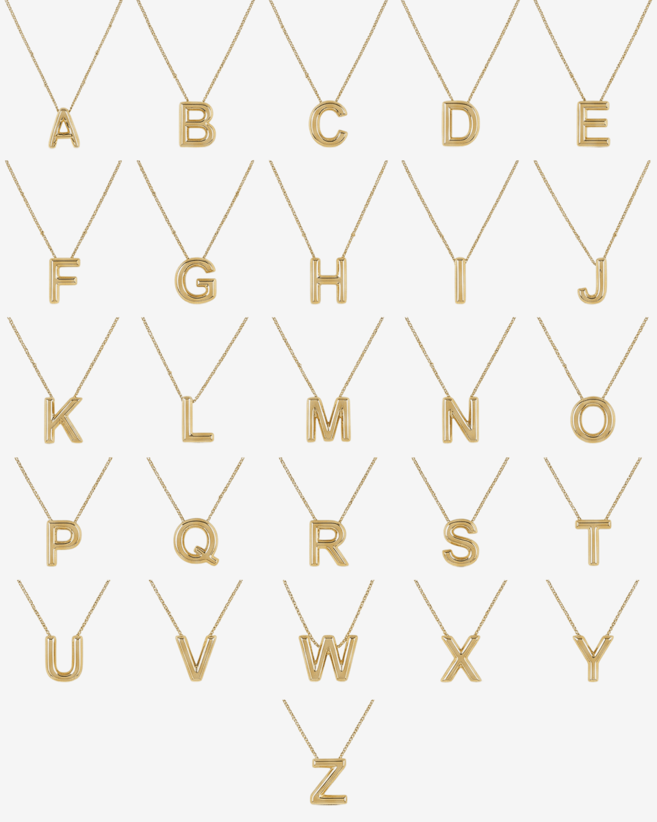 Bold Initial Letter Necklace Plated in 18K Gold