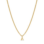 Initial Letter Chain Necklace Plated in 18K Gold