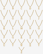 Initial Letter Chain Necklace Plated in 18K Gold