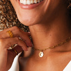 Initial Letter Clip Chain Necklace Plated in 18K Gold