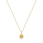 Initial Letter Necklace Hex Plated in 18K Gold