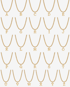 Initial Letter Necklace Mesh Plated in 18K Gold