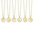 Initial Letter Marble Necklace Plated in 18K Gold