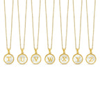 Initial Letter Marble Necklace Plated in 18K Gold
