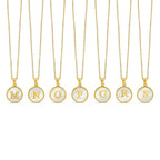 Initial Letter Marble Necklace Plated in 18K Gold