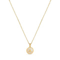 Initial Letter Marble Necklace Plated in 18K Gold