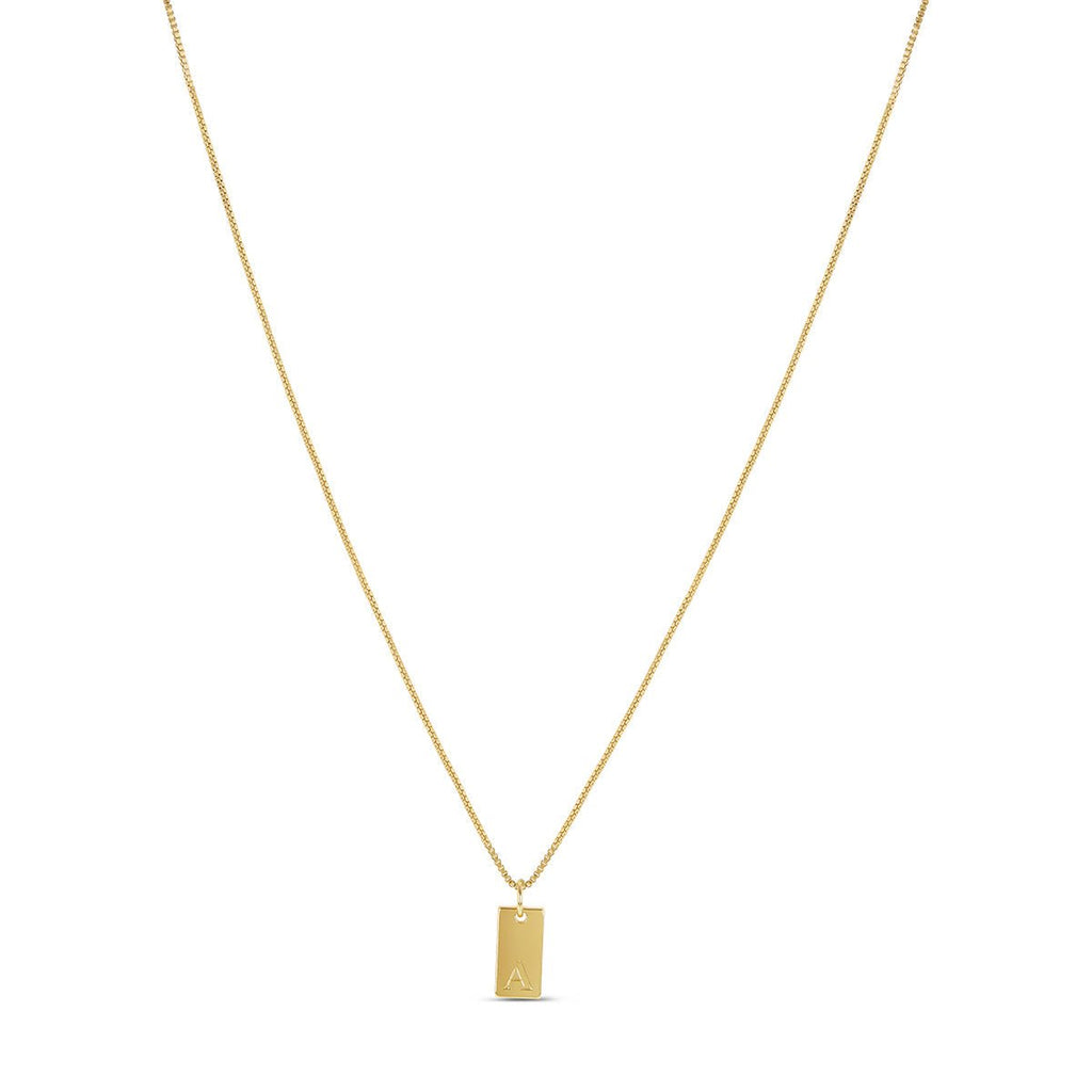 Initial Letter Minimal Necklace Plated in 18K Gold