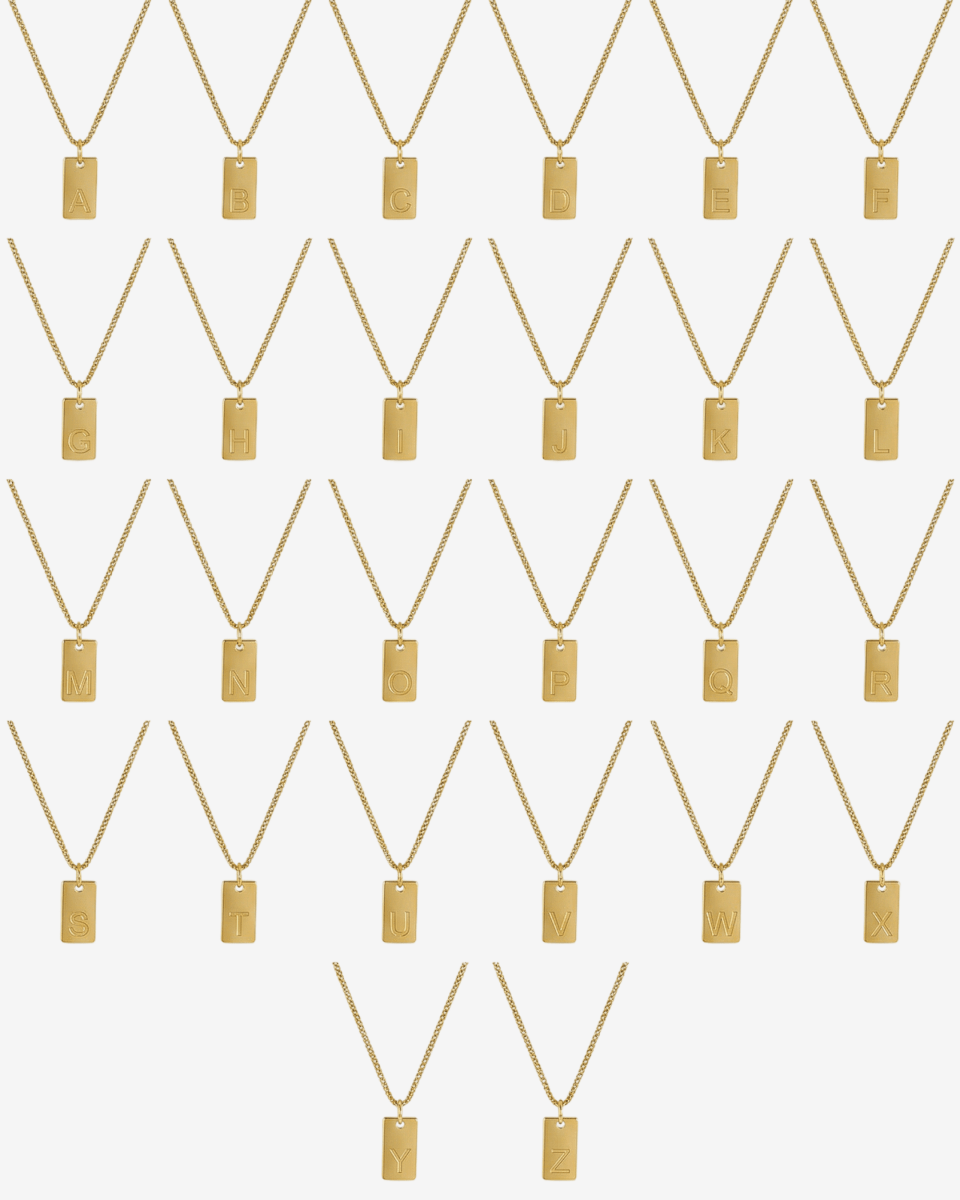 Initial Letter Minimal Necklace Plated in 18K Gold