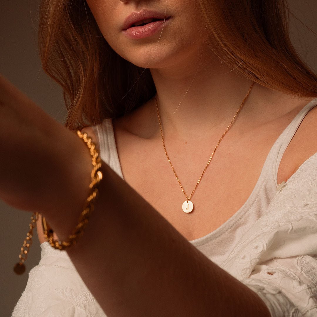 Initial Letter Minimalist Necklace Plated in 18k Gold