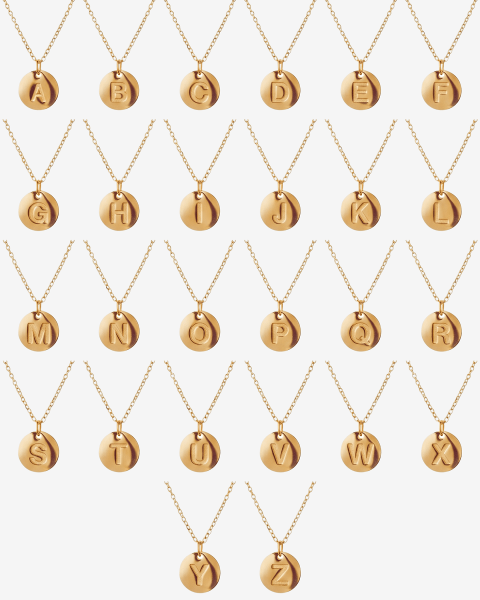Initial Letter Minimalist Necklace Plated in 18k Gold