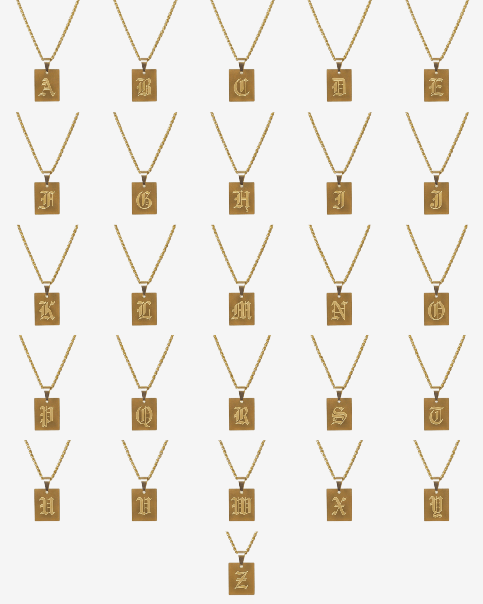 Modern Initial Letter Necklace Plated in 18K Gold