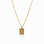 Modern Initial Letter Necklace Plated in 18K Gold