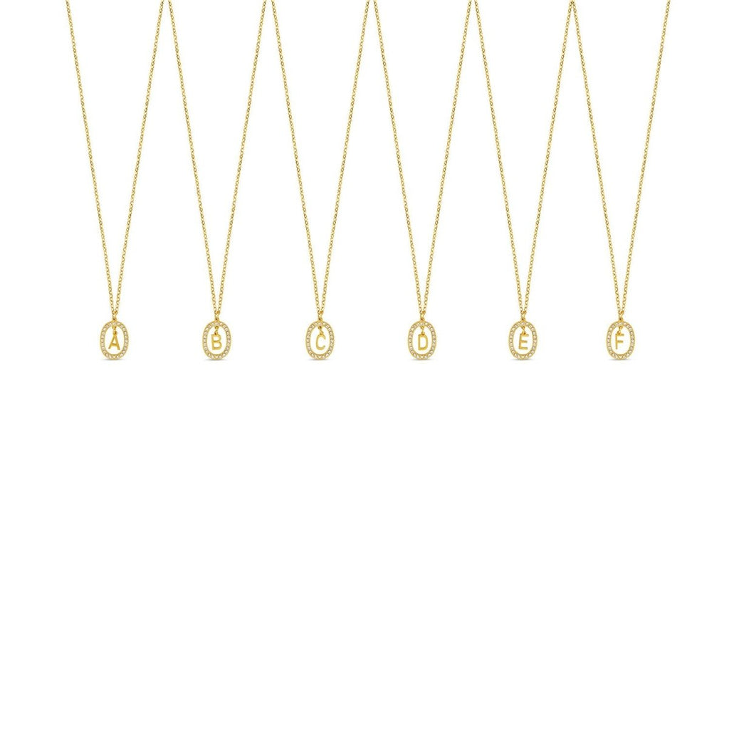 Initial Letter Prism Necklace Plated in 18K Gold