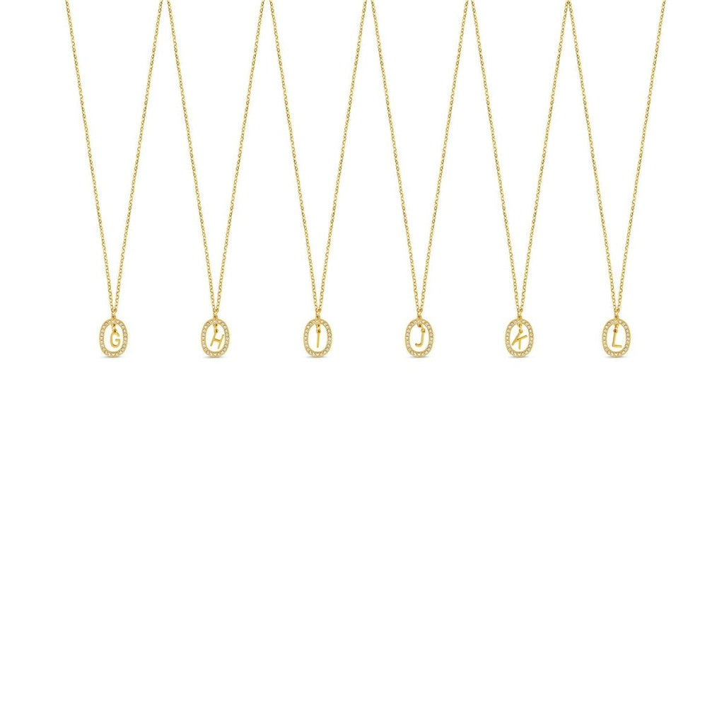 Initial Letter Prism Necklace Plated in 18K Gold