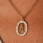 Initial Letter Prism Necklace Plated in 18K Gold