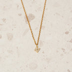 Initial Letter Stone Necklace Plated in 18K Gold