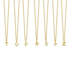 Initial Letter Stone Necklace Plated in 18K Gold