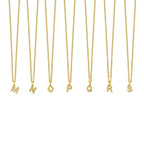 Initial Letter Stone Necklace Plated in 18K Gold
