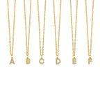 Initial Letter Stone Necklace Plated in 18K Gold