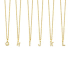 Initial Letter Stone Necklace Plated in 18K Gold