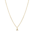 Initial Letter Stone Necklace Plated in 18K Gold