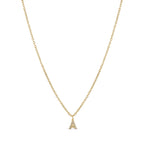 Initial Letter Stone Necklace Plated in 18K Gold