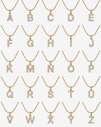 Initial Letter Necklace with Zirconia in 18K Gold Plating