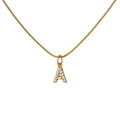 Initial Letter Necklace with Zirconia in 18K Gold Plating