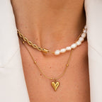 Life Love Heart Necklace Plated in 18K Gold