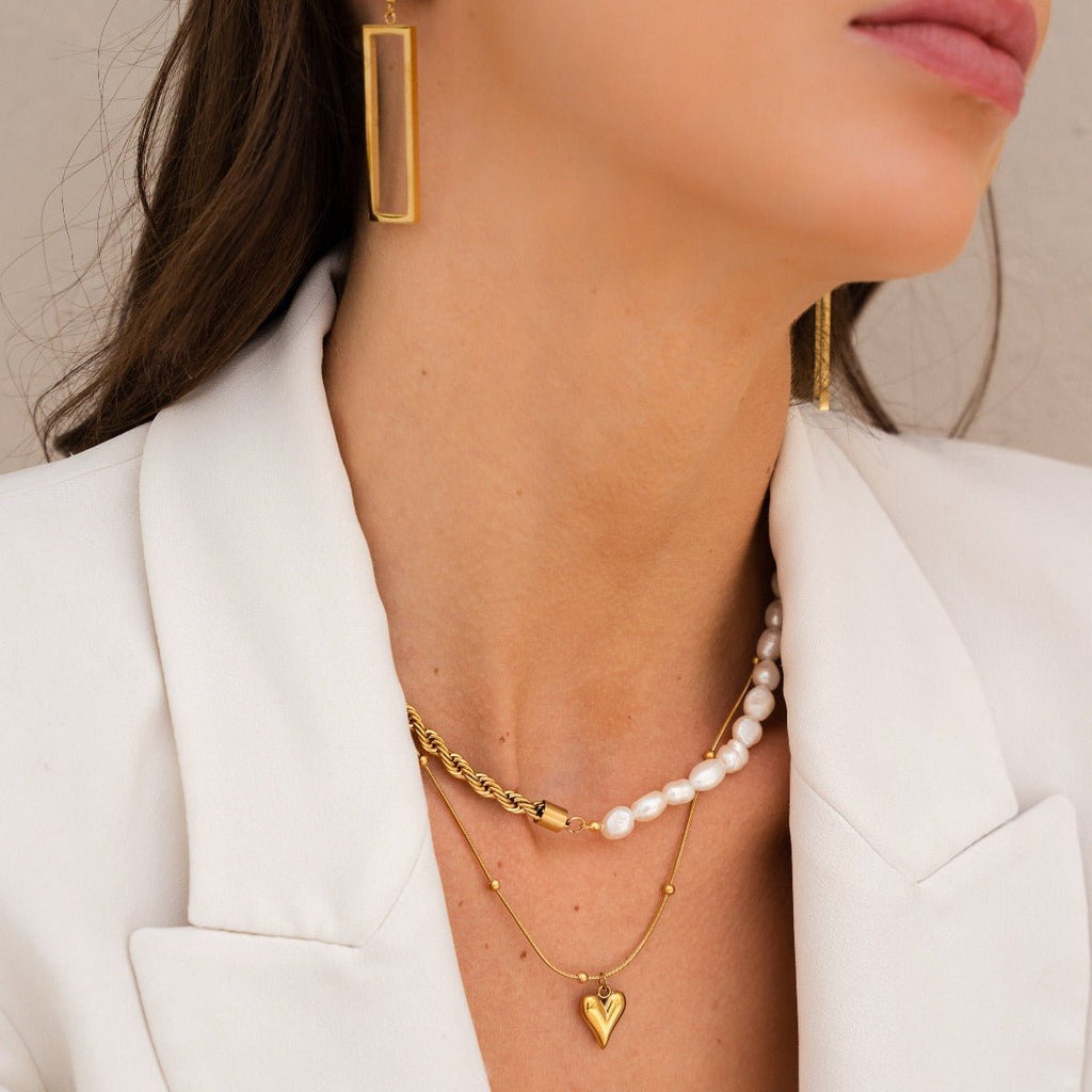 Life Love Heart Necklace Plated in 18K Gold