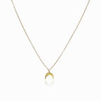 Moon Pendant Necklace Plated in 18K Gold