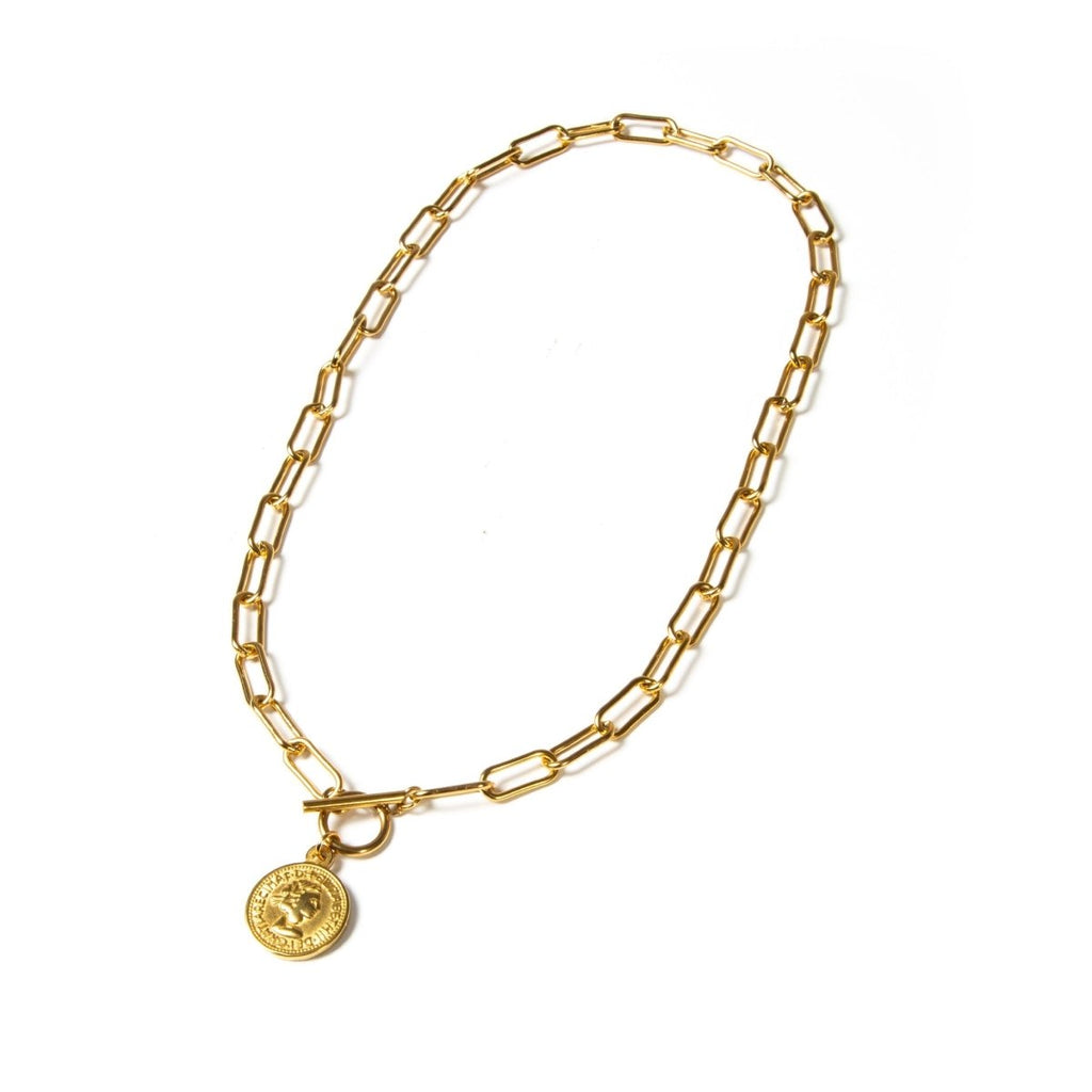 London Cents Necklace Plated in 18K Gold