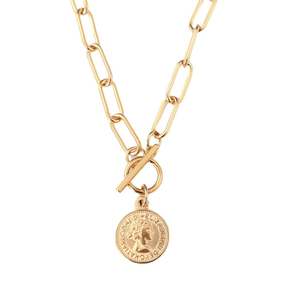 London Cents Necklace Plated in 18K Gold