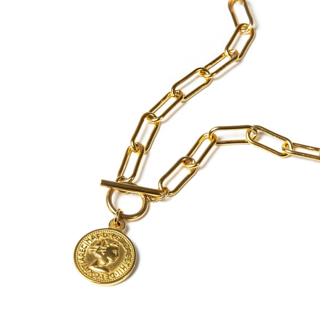 London Cents Necklace Plated in 18K Gold