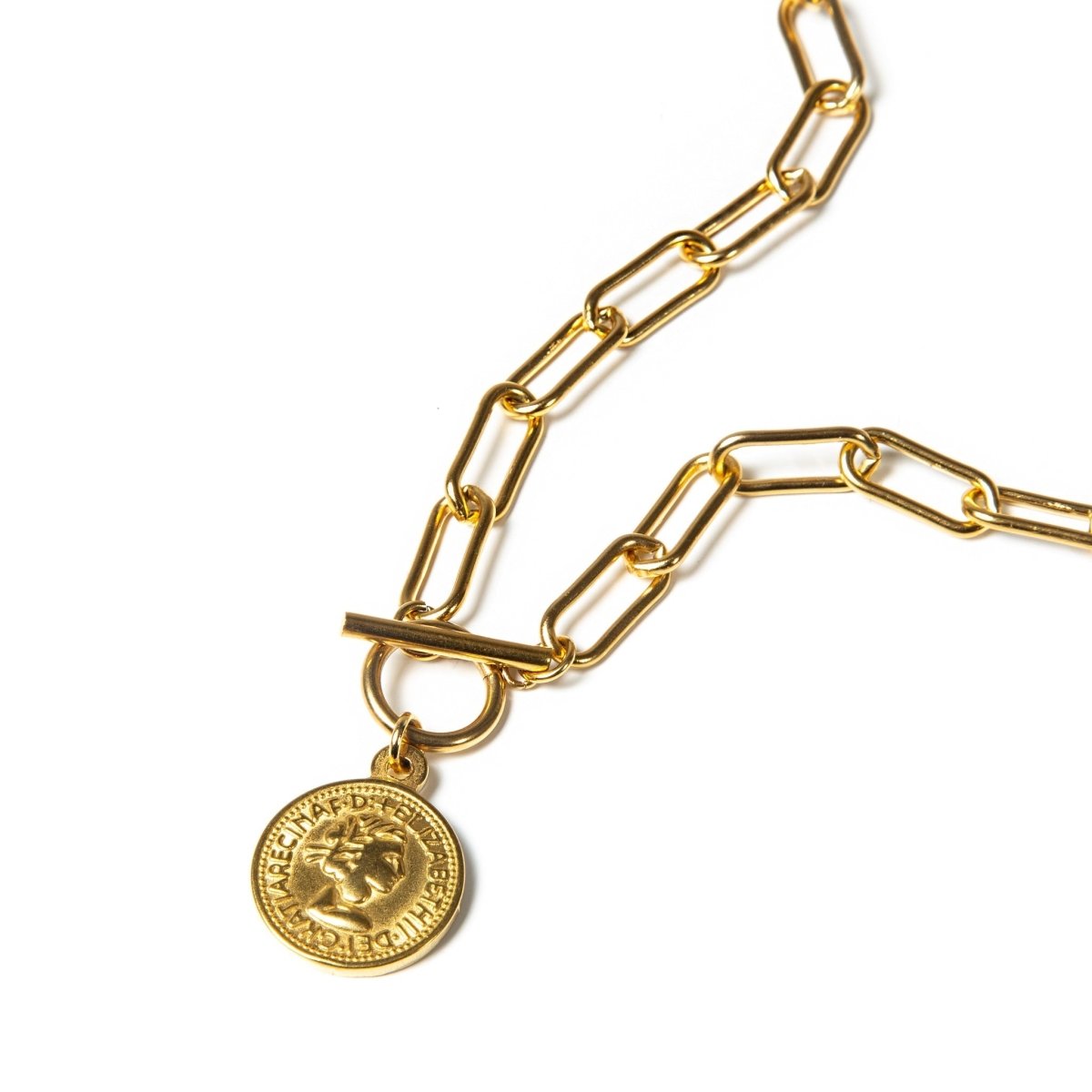 London Cents Necklace Plated in 18K Gold